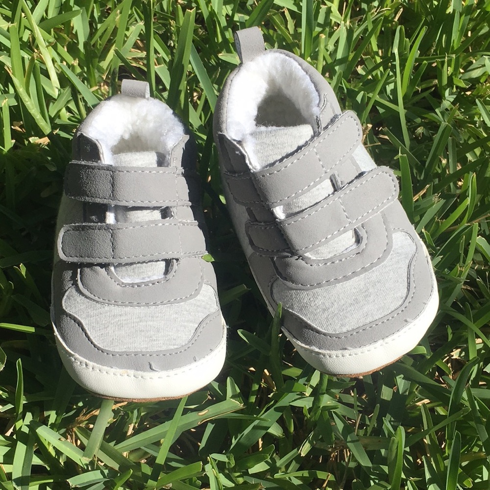 Gray Baby Boy Velcro Shoes